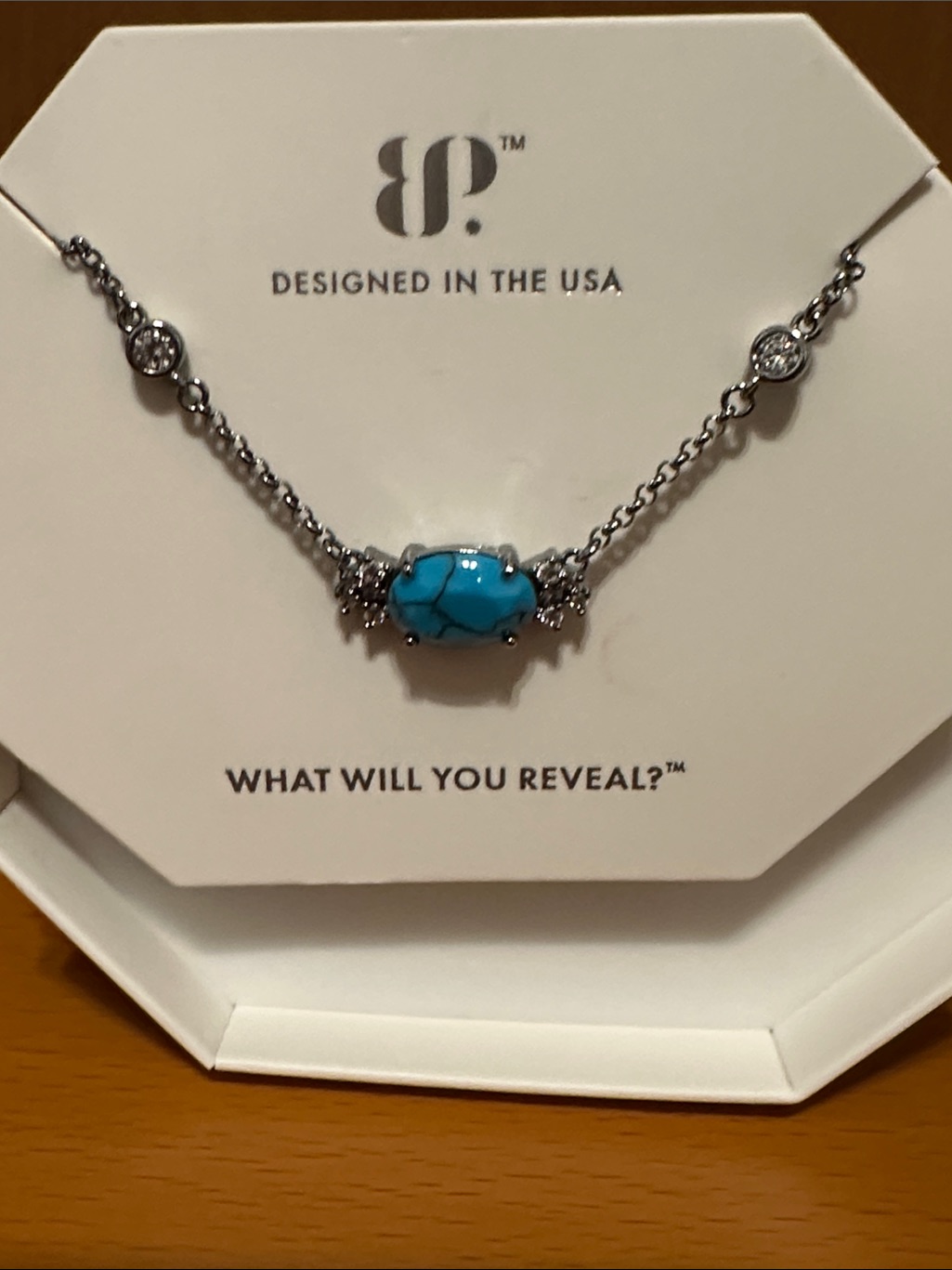 Bp Hematite Necklace With Turquoise Blue Oval Stone